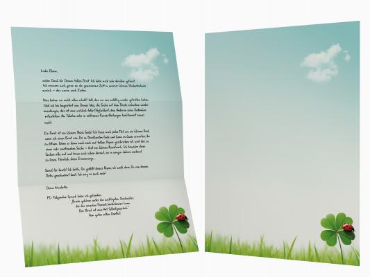 Motivpapier Kleeblatt Briefpapier mit Motiv